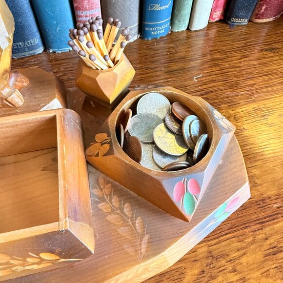 1940's Hand Carved Tramp Art Dresser Valet - Picture 6 of 17